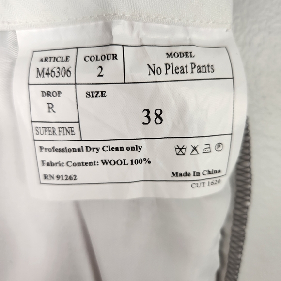 Mantoni 100% Italian Super Fine Wool No Pleat Dress Pants In Gray Size 38R #0413 - Picture 11 of 14